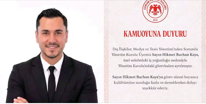 ÇORUM FK YÖNETİMİNDE AYRILIK!